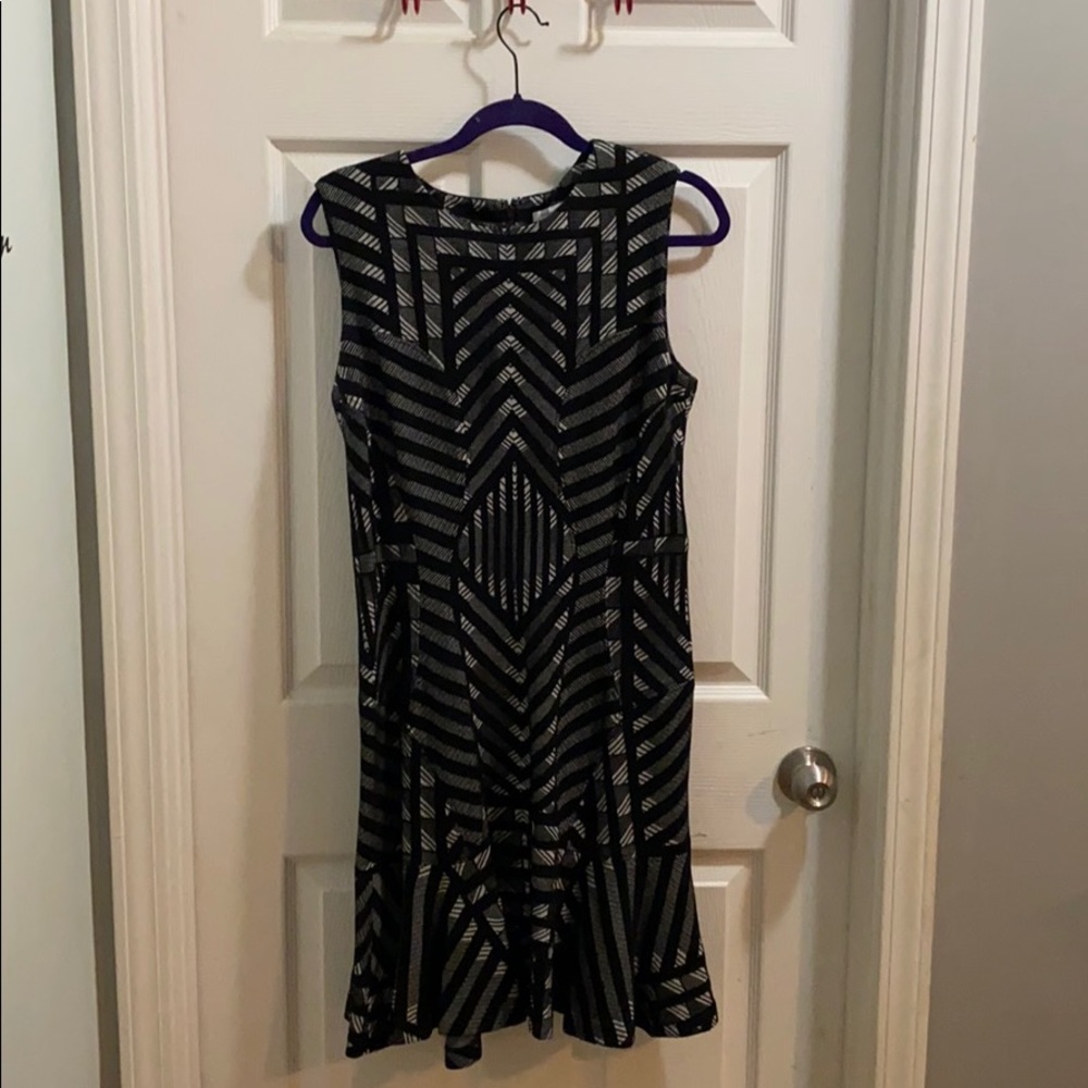 Diane von Furstenberg black and white dress.